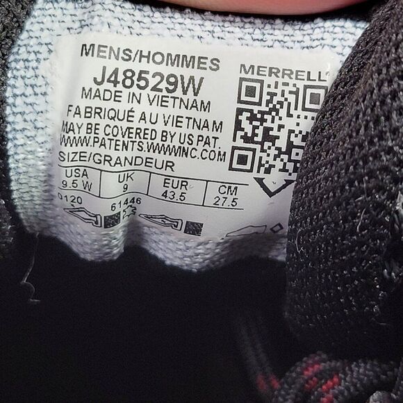 WIDE Merrell Alverstone Mens 9.5W Waterproof Hiking Shoes‎ Gray Suede Mesh Upper - Picture 11 of 11